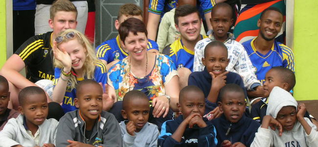 Students on an expedition trip with local students